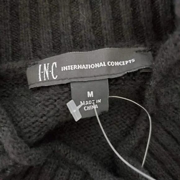 INC International Concepts Sweater Lace Accent Womens M Black White Long Sleeve - Picture 7 of 8